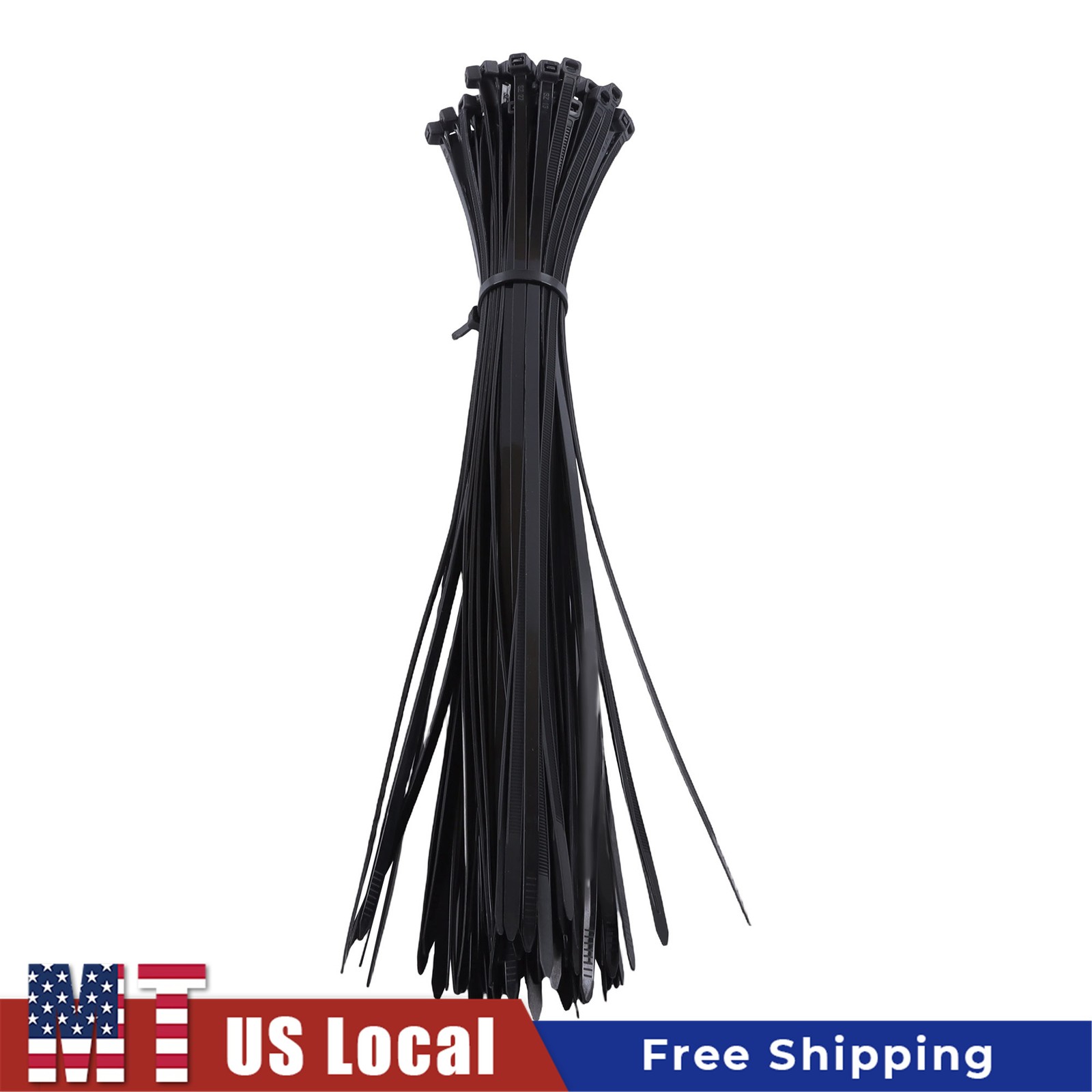 Self-Locking Zip Ties 1200pcs 14 Inch Nylon 50lb Heavy Duty 0.18in Width Black