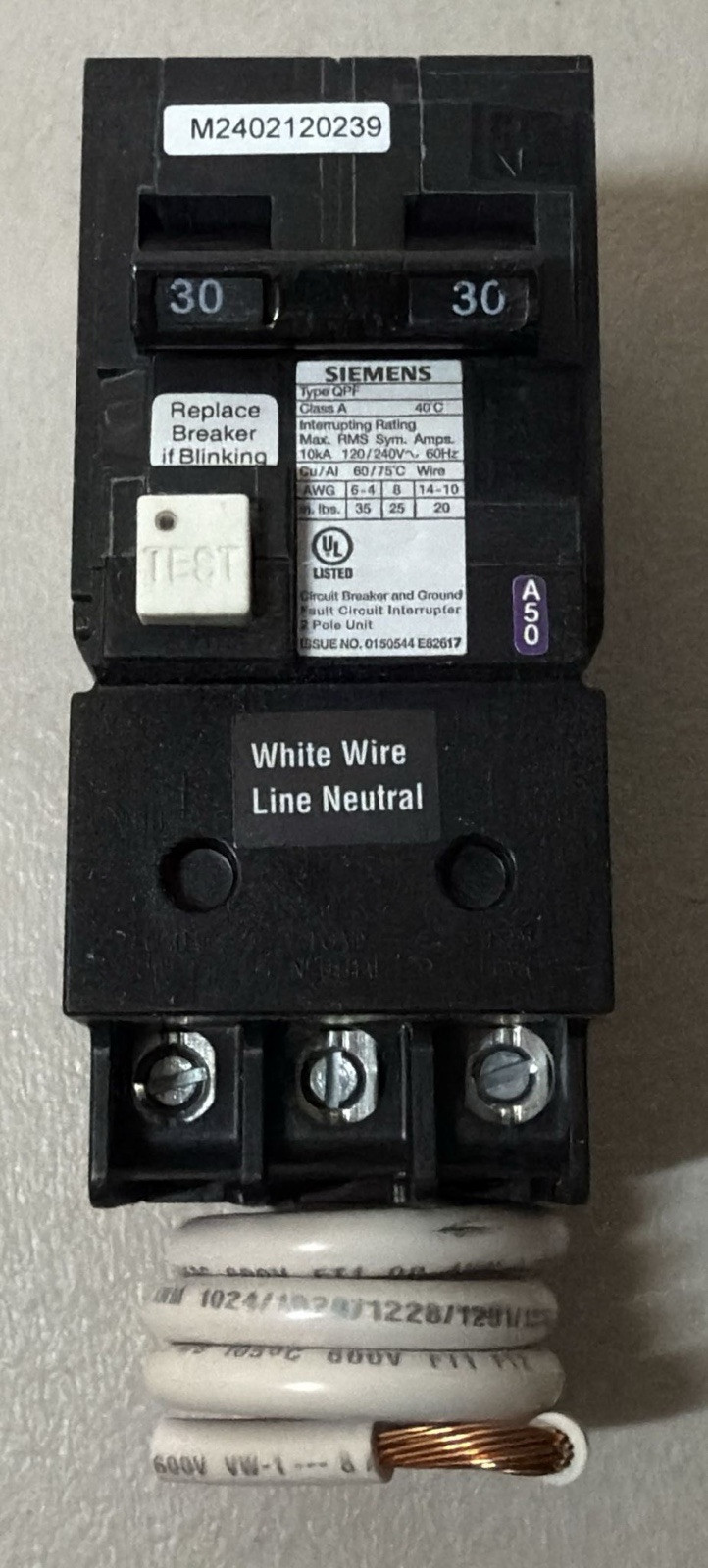New Siemens QF230A GFCI 30 Amp Double Pole Breaker 240 Volt