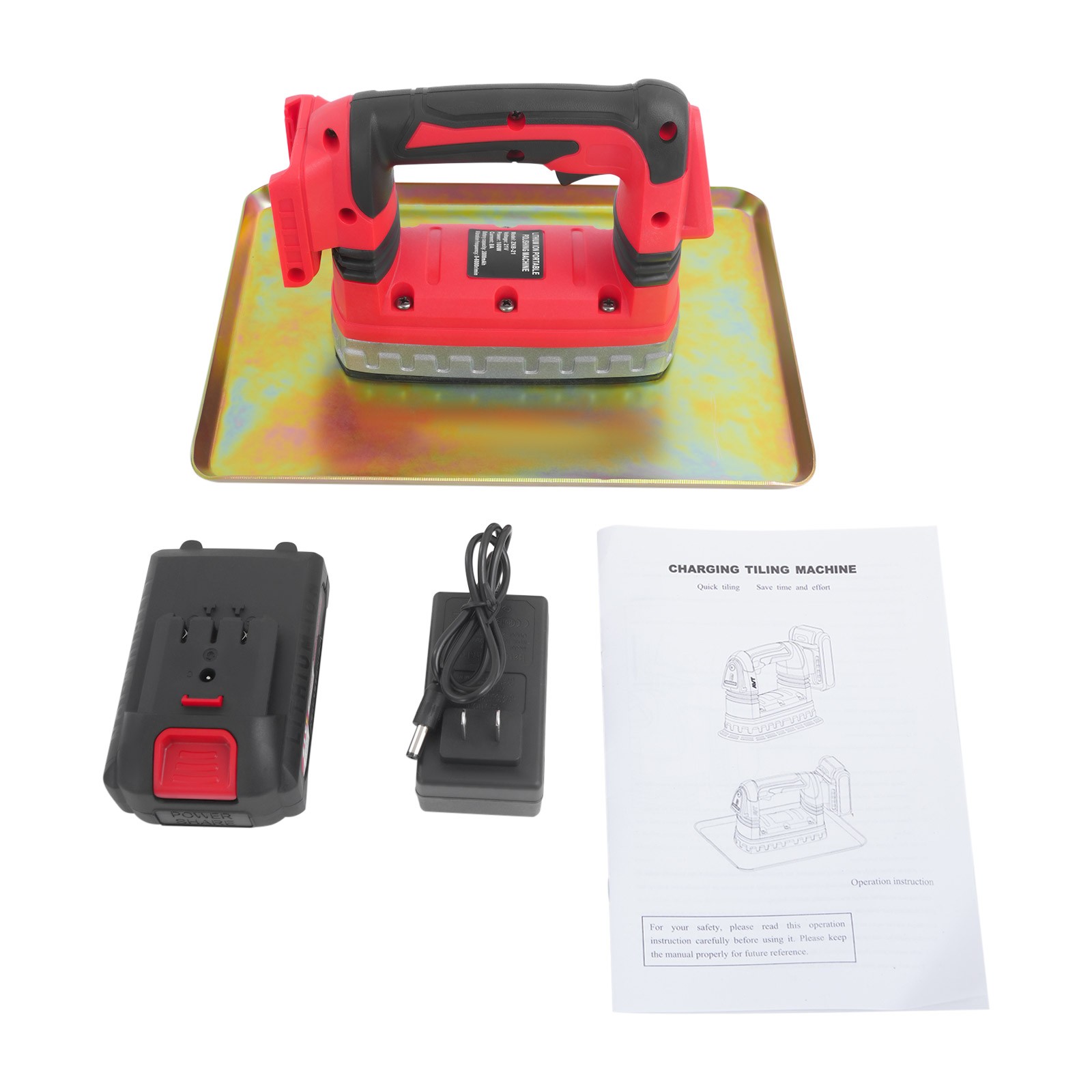 Cordless Concrete Flat Plate Vibrator – Lightweight & Efficient Troweling Tool.