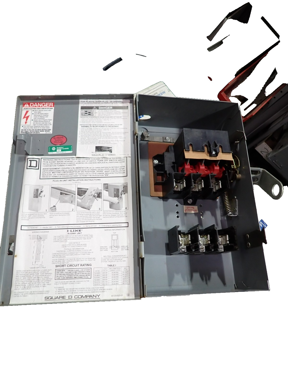 Square D PQ3603G 30 amp 600v Fusible 3 Phase 3 Wire Busway Switch BP559
