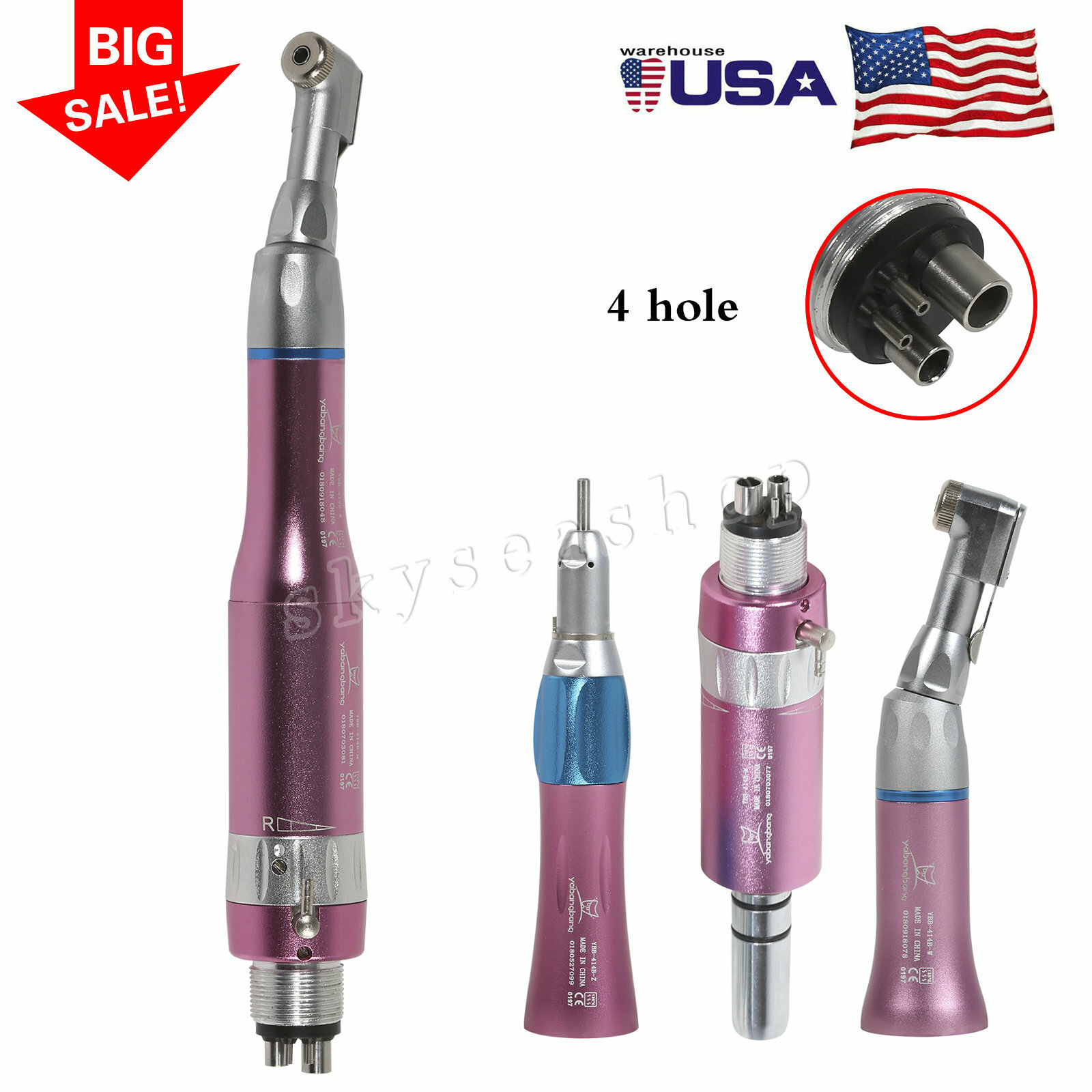 Dental Air Turbine Kit PANA-MAX High Speed Handpiece / EX-203C Low Speed Set 4H
