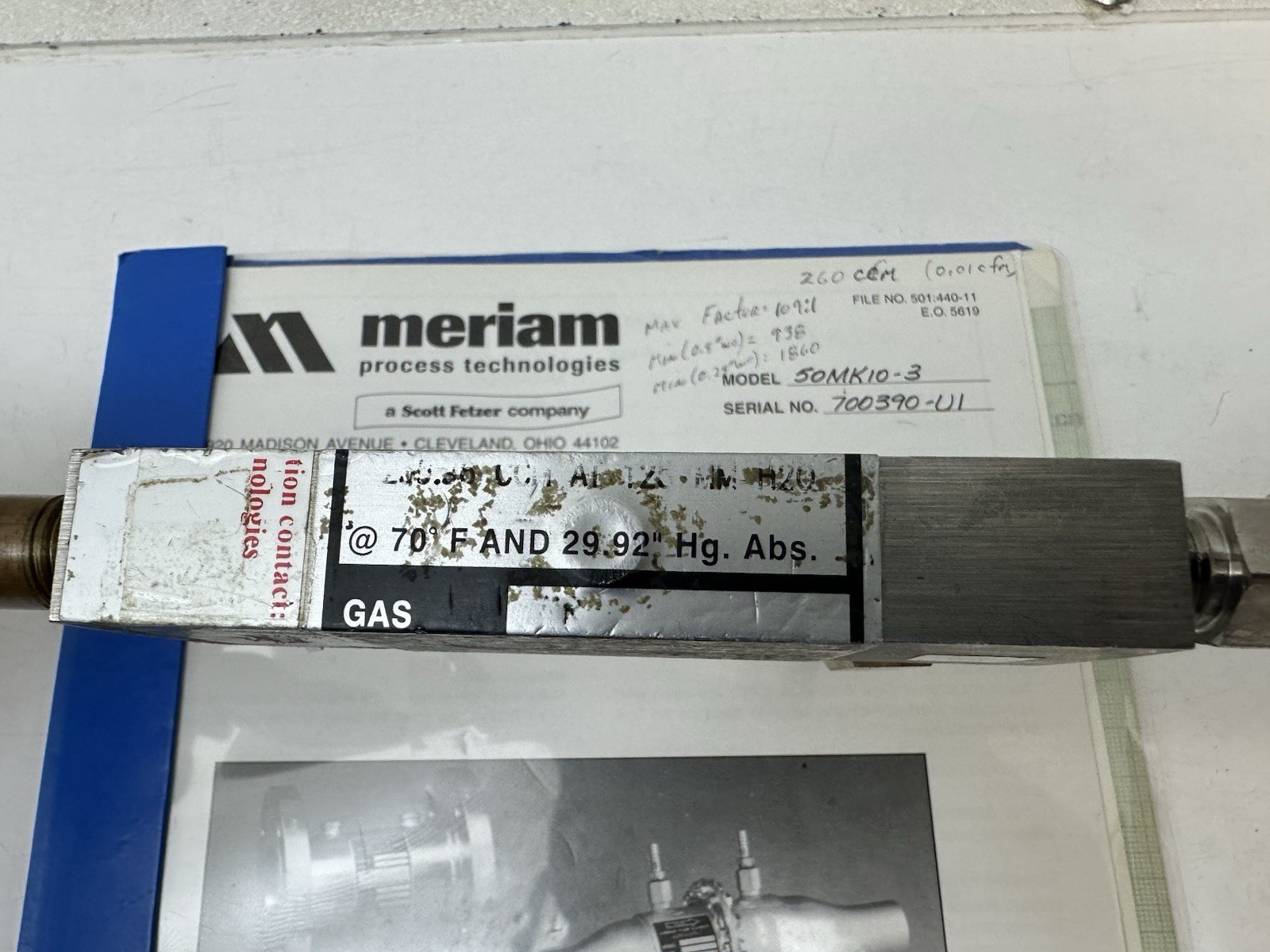 Meriam 50MK10-3 Laminar flow Element LFE
