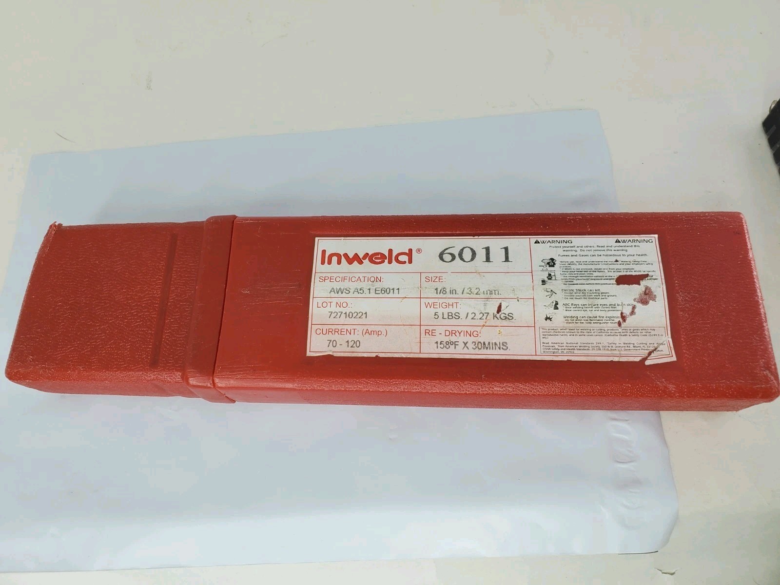 E6011 1/8″ 5Ibs Stick Welding Electrode 6011 Welding Rods 1 Pack 70 Sticks