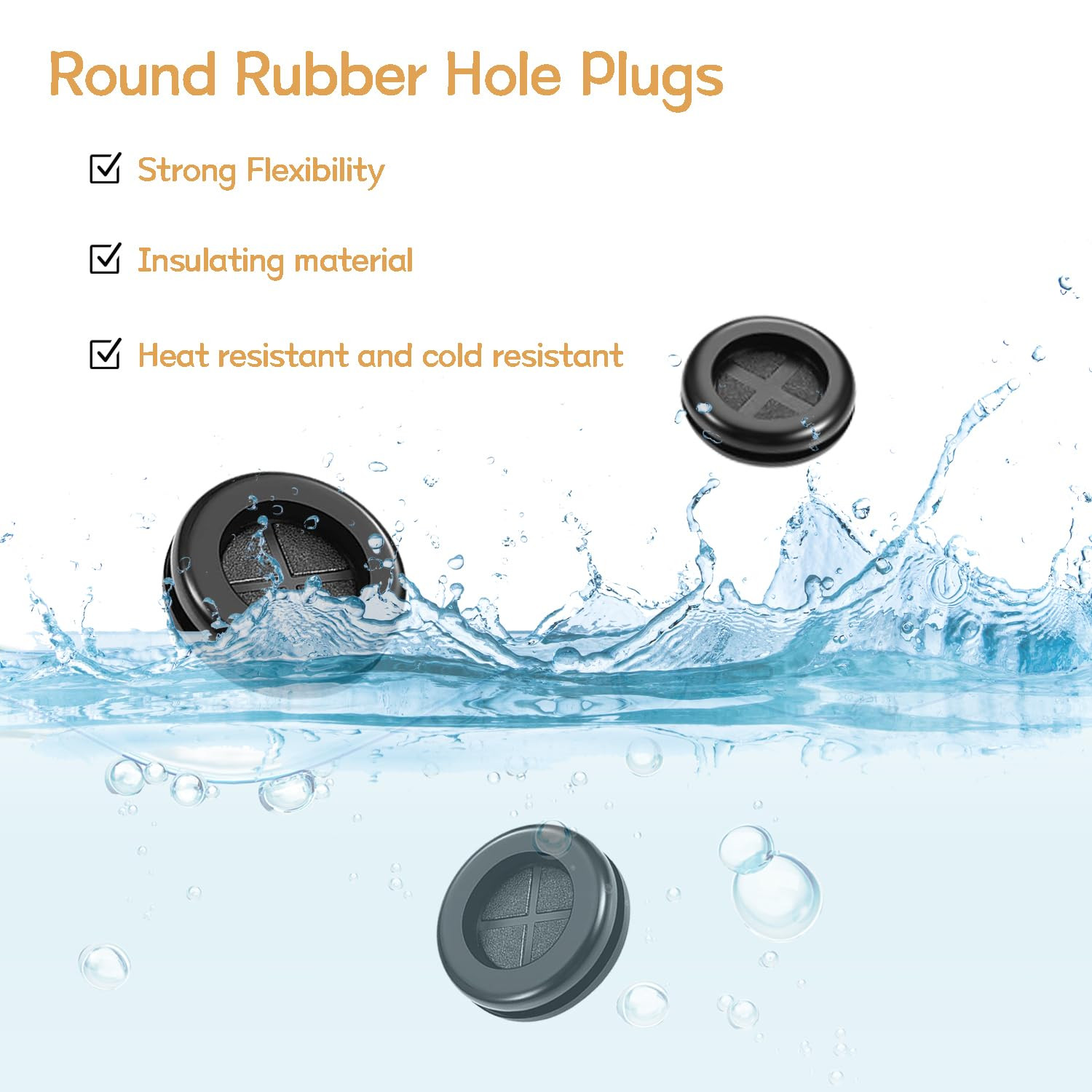 44PCS Rubber Grommet Kit 6 Sizes (5/8″,13/16″,7/8″,1″,1-1/4″,1-1/2″) Rubber Grom