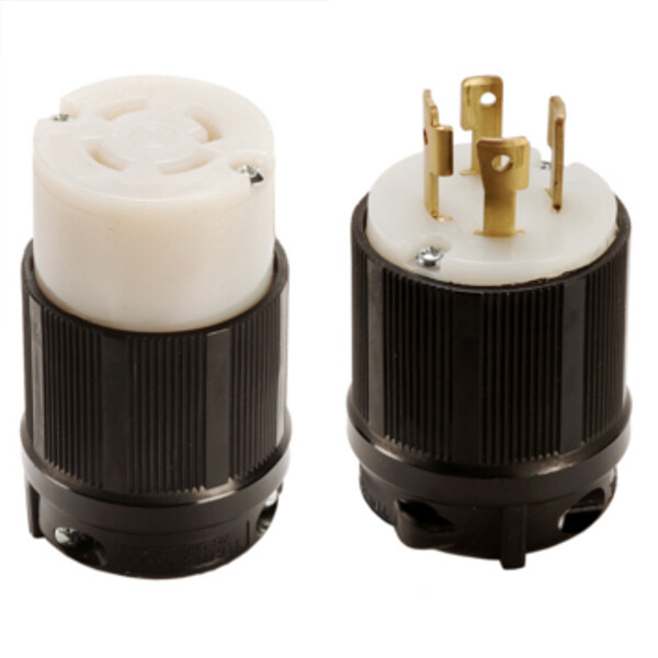 NEMA L16-30 Grounding Locking Plug, 30A 480V AC, 3 Pole 4 Wire, cUL Listed