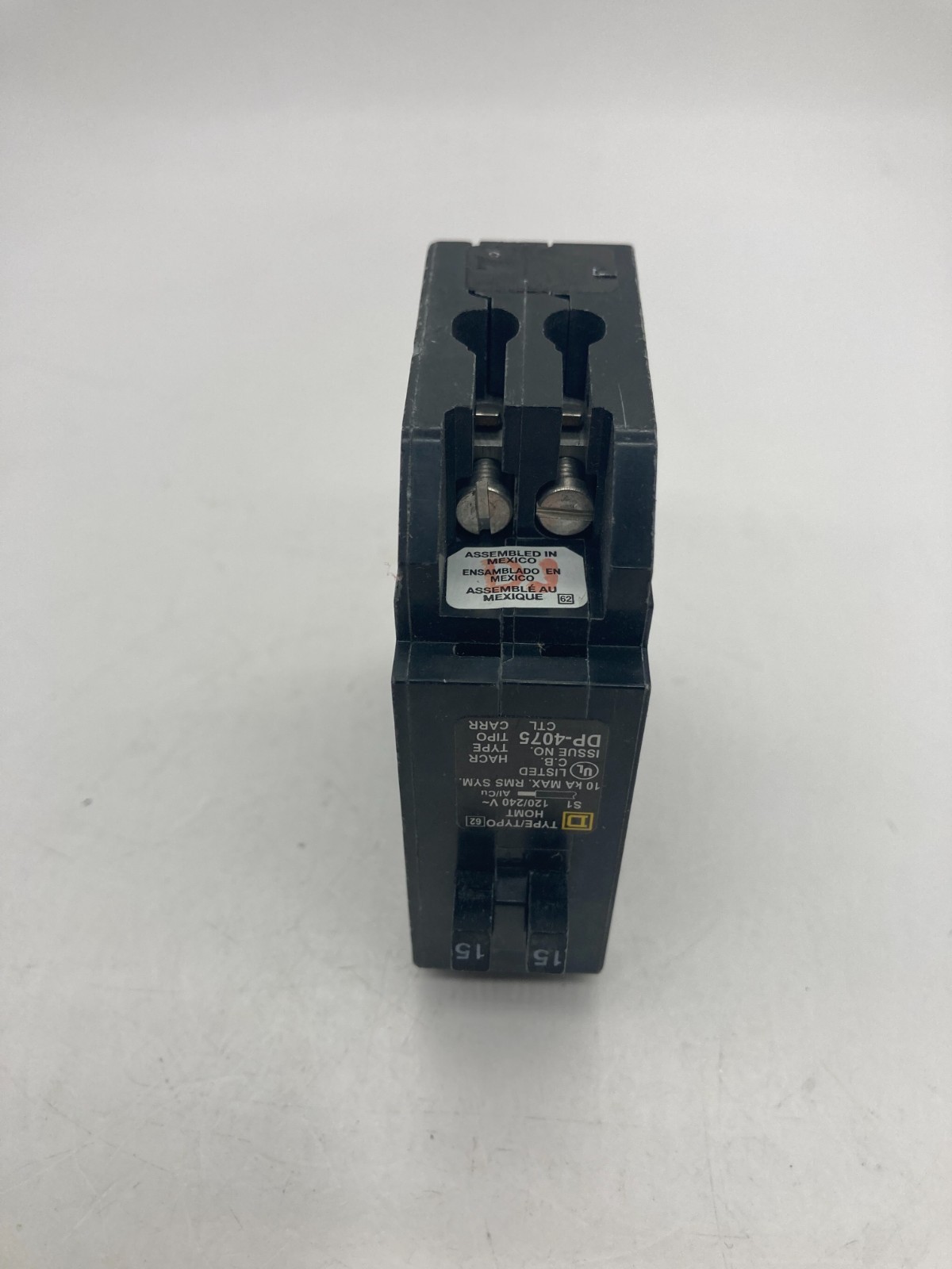 Homeline HOMT1515 1 Pole Two 15 Amp 120V AC Twin HOMT Plug In Tandem Breaker NOS