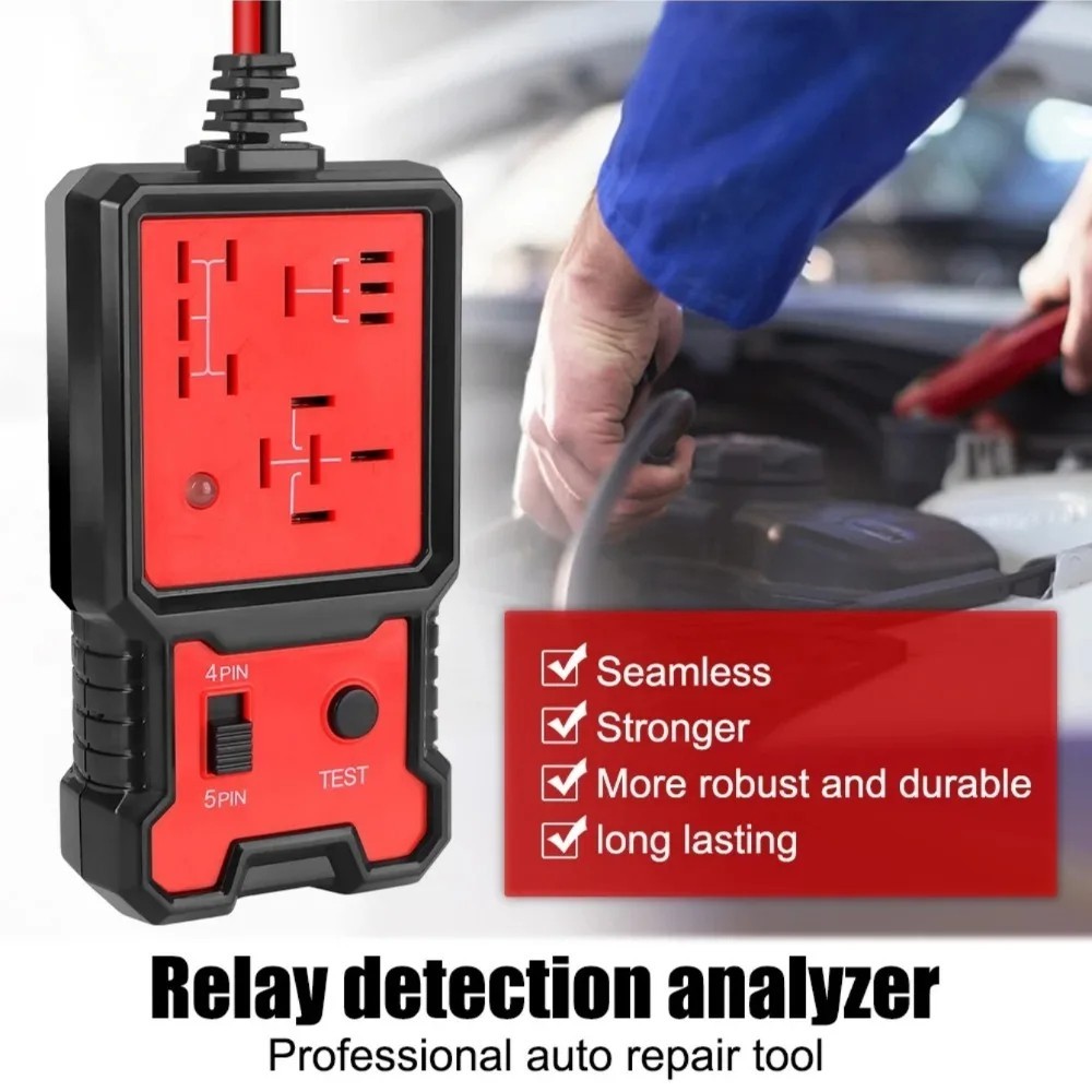 12V Automotive Relay Tester 4/5 Pin LED Car Diagnostic Relay Testing Tool
