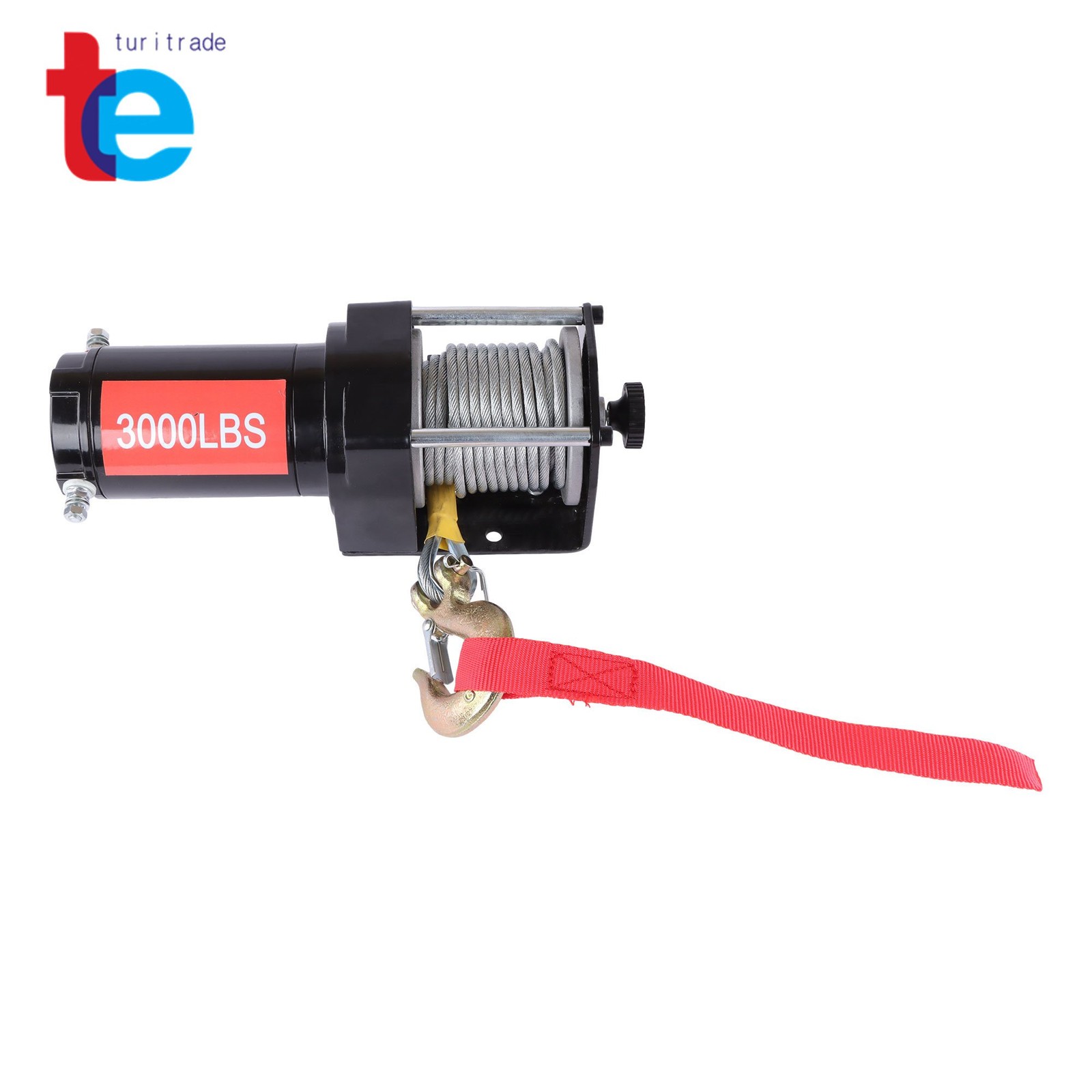 3000lb 32ft Steel Cable Electric Winch 12VDC/1.3HP Copper Motor 135:1 Gear Ratio