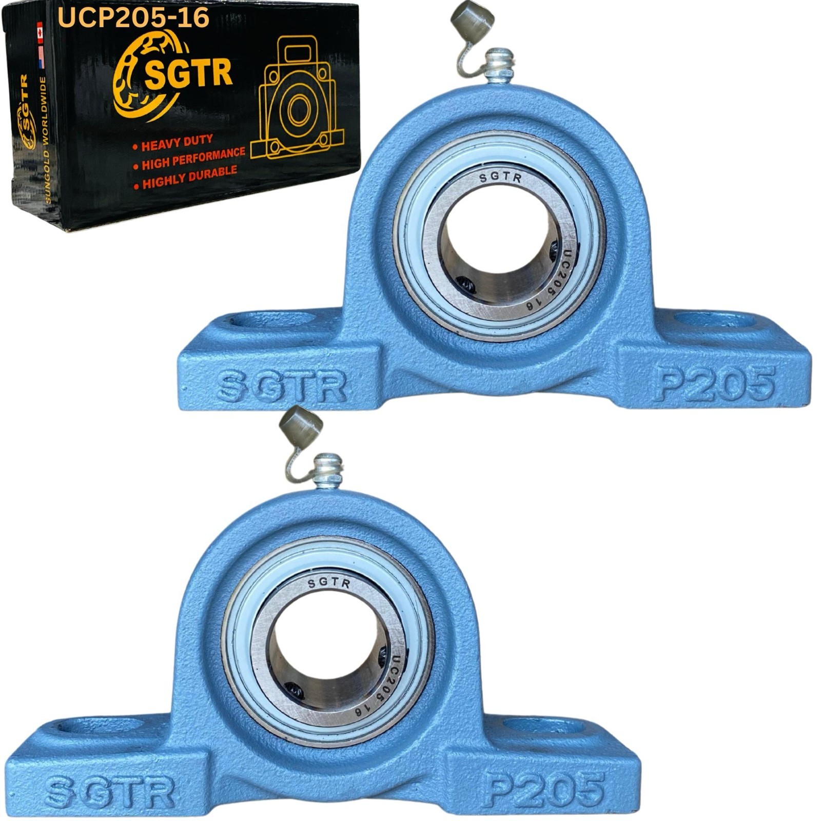 (2 Pack) Premium Heavy Duty UCP205-16 Pillow Block Bearing, 1 inch Bore