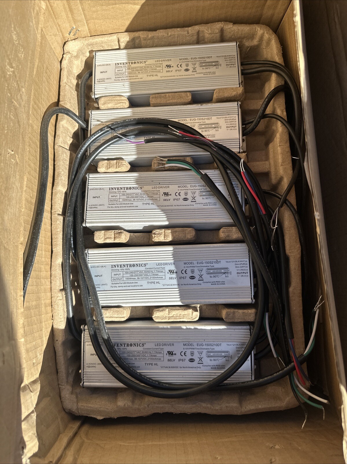 ⚡️EUG150S210 100-277VAC, 150W 140-2100MA, 38-107V, [0-10V PWM] IP67 LED DRIVER⚡️