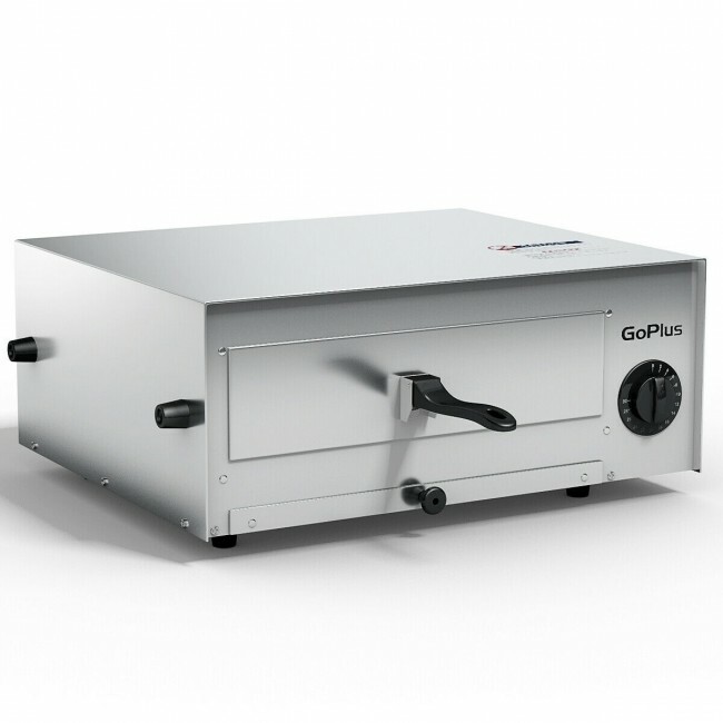 Commercial Kitchen Countertop Pizza Oven Electric Stainless Steel Pan Timer Home