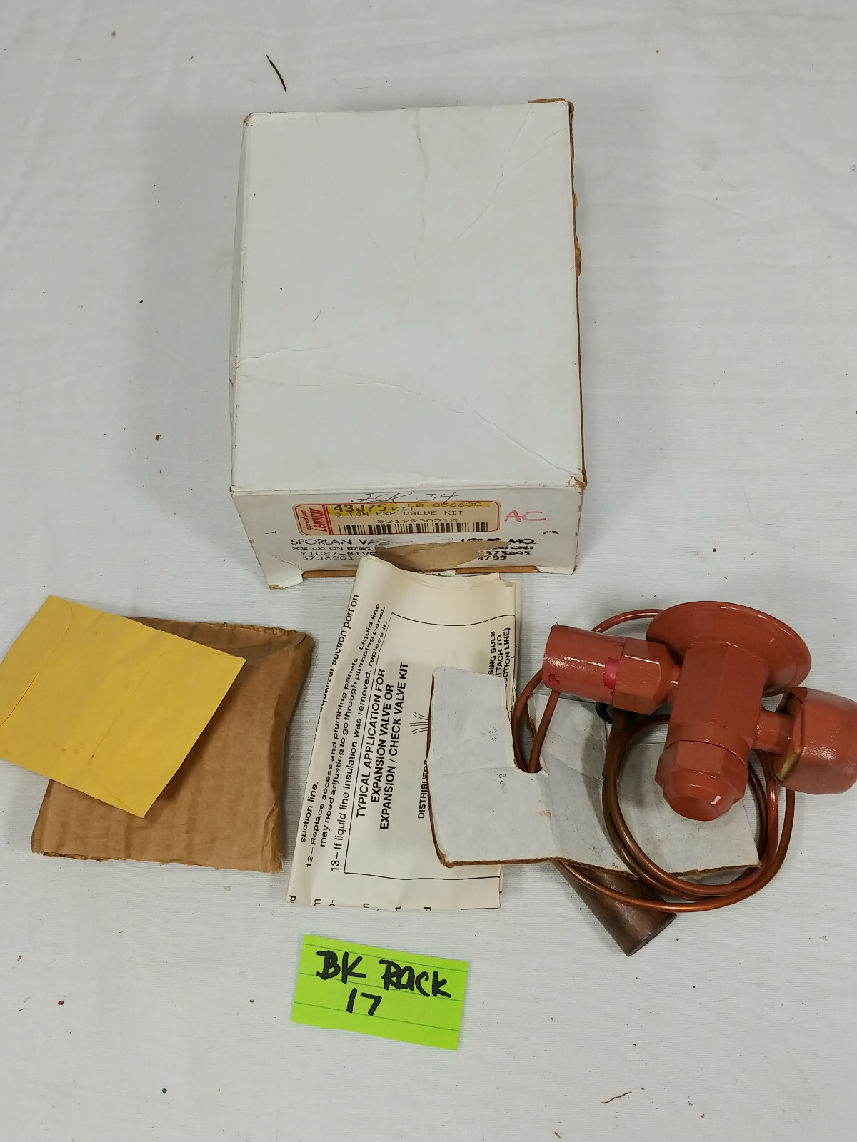 LENNOX LB-85663C 43J75 3-TON THERMAL EXPANSION VALVE KIT