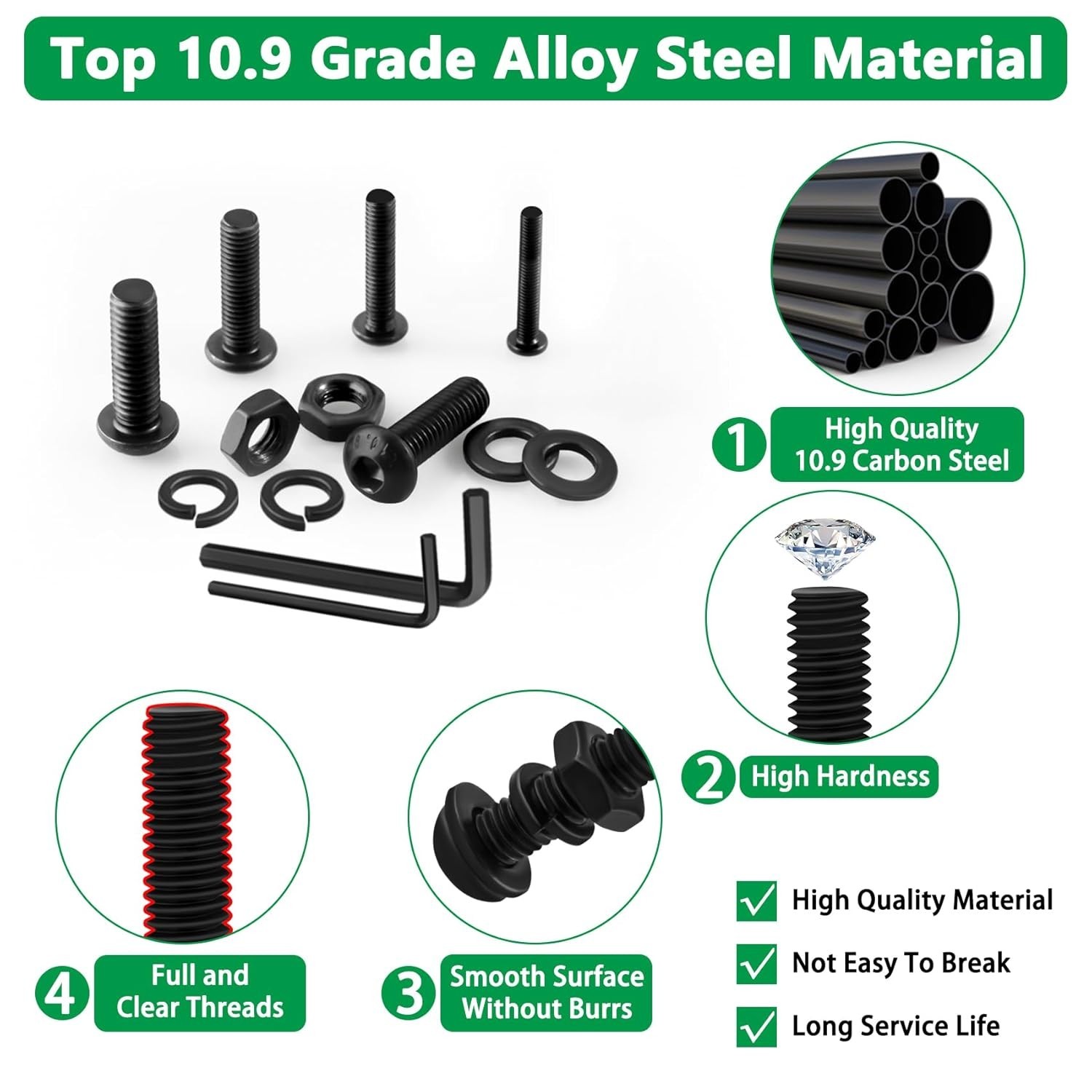 860PCS Metric Screw Assortment Kit, M2 M3 M4 M5 Machine Screws with Lock & Fl…