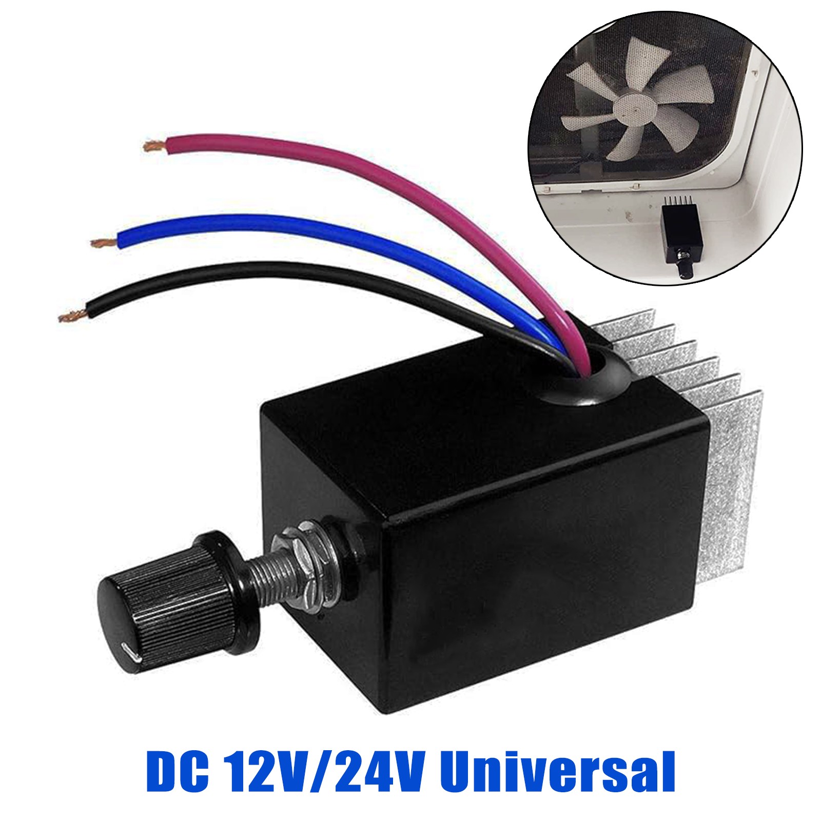 DC 12V 24V Motor Speed Controller Switch Fan Heater Control Defroster Car Truck