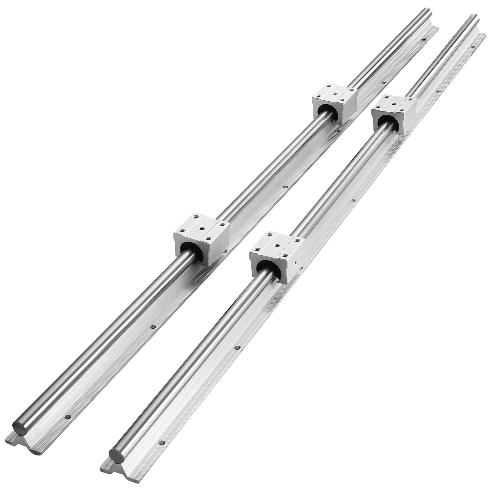 VEVOR 2PCS SBR16 1000mm Linear Guide Rail Slide Rail 4 PCS SBR16UU Bearing Block