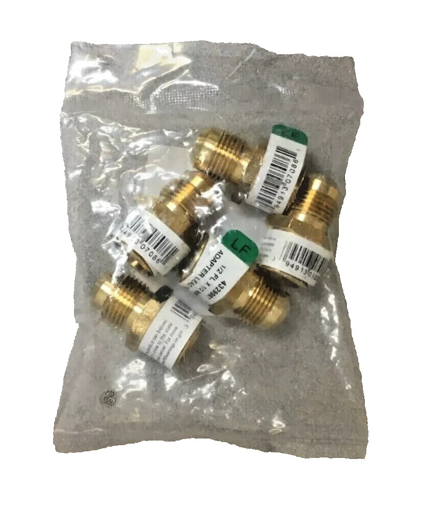 JMF Company 4329967 1/2 in. Flare X 1/2 in. MIP Brass Adapter Pk of 5