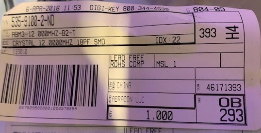 170 pcs Abracon ABM3‑12.000MHZ‑B2‑T Crystal 12.000 MHz 18pF SMD ABM3 Cut Tape