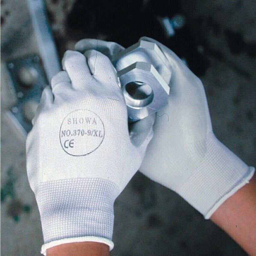6 PAIR – SHOWA ATLAS FIT 370W WHITE NITRILE GARDENING WORK GLOVES-FREE SHIPPING!