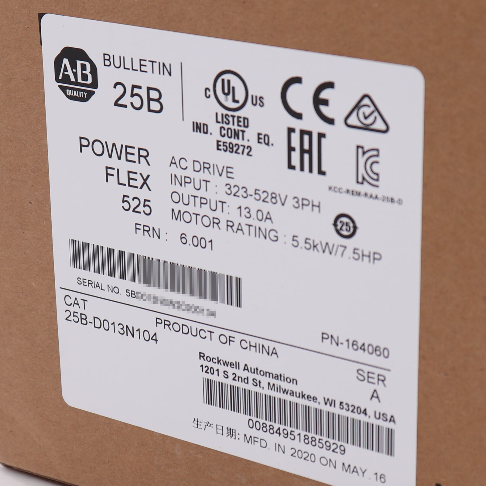 NEW AB 25B-D013N104 Allen-Bradley 25BD013N104 US Free Tax