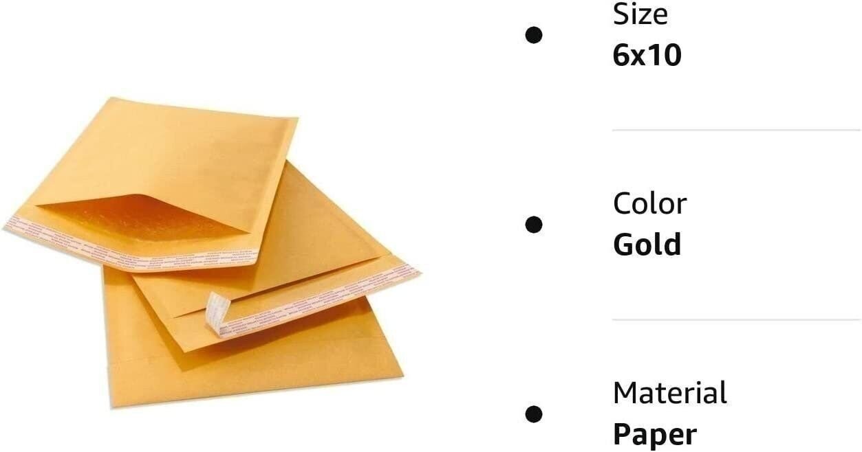 10 #2 8.5×12 Kraft Bubble Padded Envelopes Mailers Shipping Case 8.5”x12”