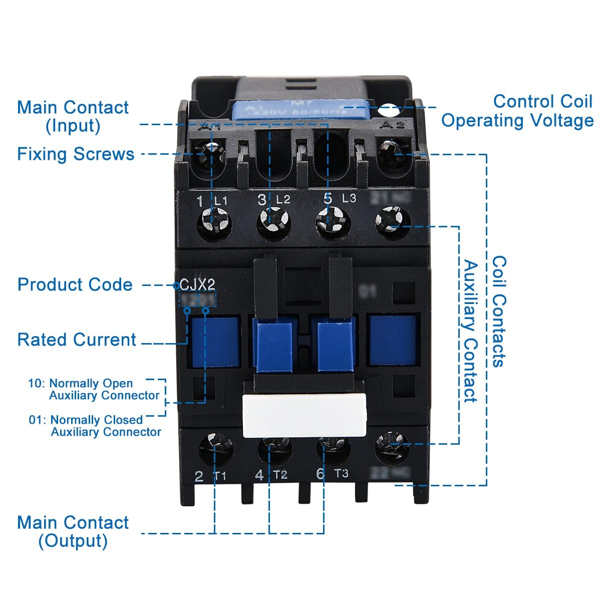Baomain Ac Contactor Cjx2-1801 110V 50/60 Hz Coil 3 Phase 660V 18A, Co