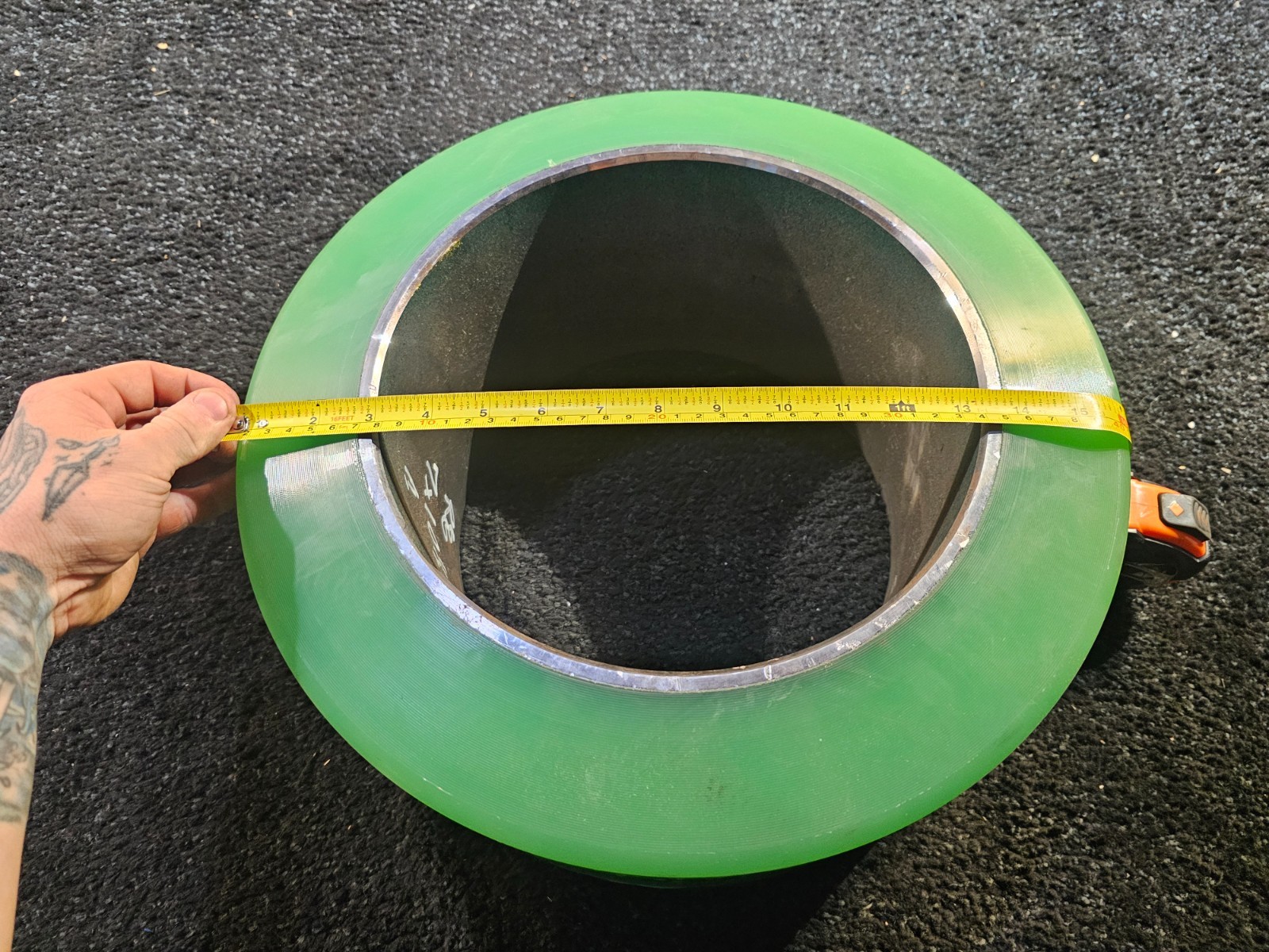(QTY 1) Superior Tire P21600701055 Green Smooth Press-On Forklift Tire 16x7x10.5