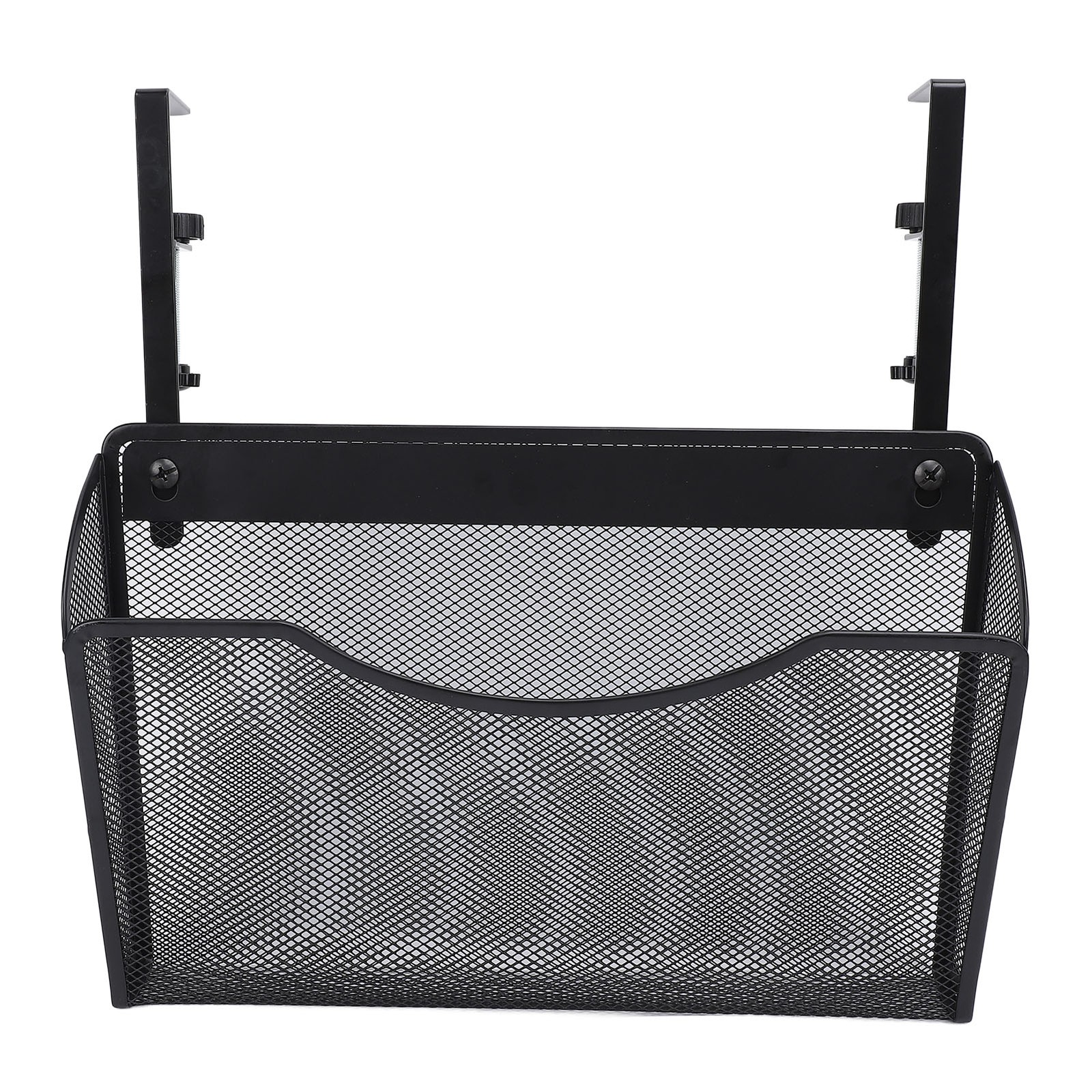 Adjustable Desk Side Storage Organizer Carbon Steel & PP For Office (Black)