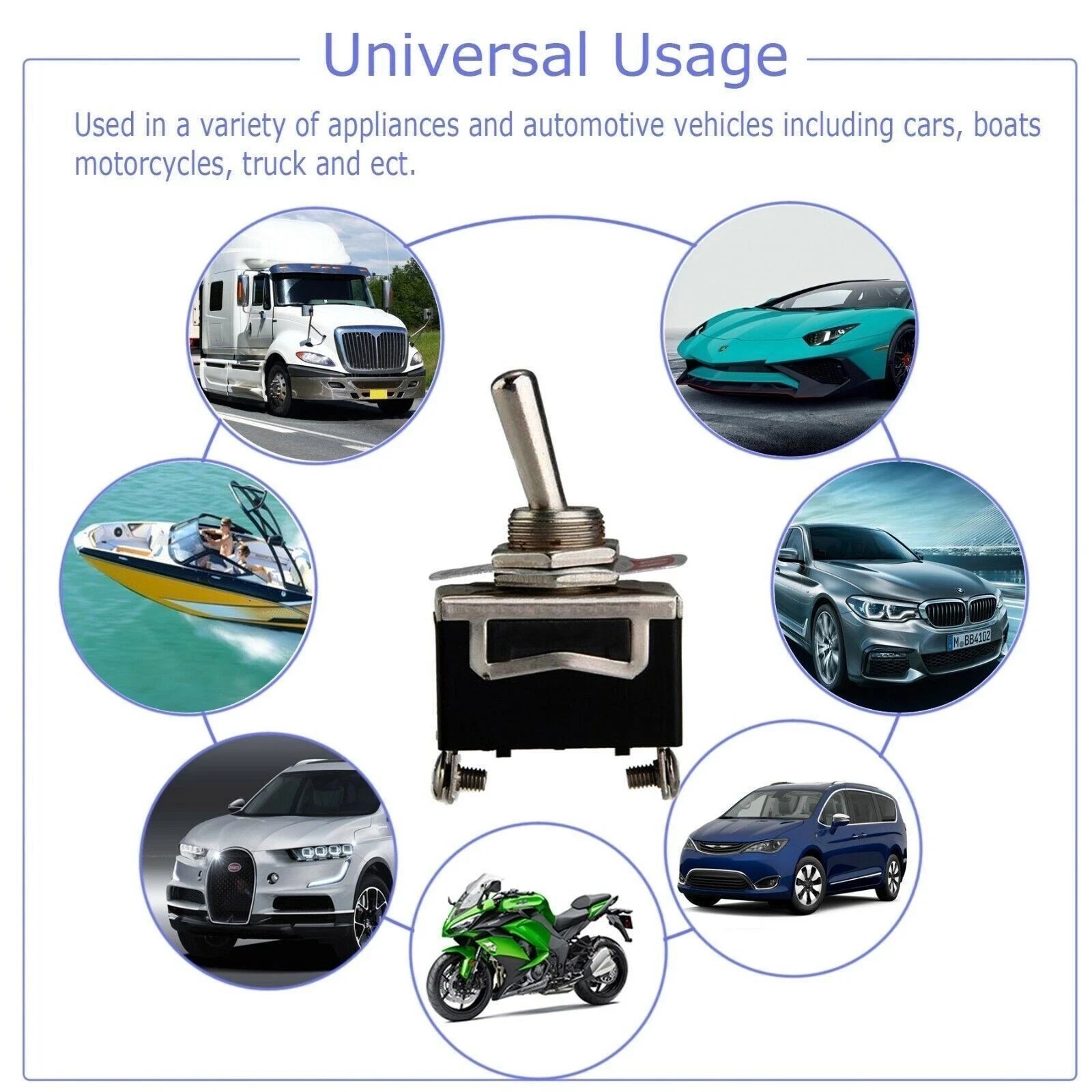 5X Toggle SWITCH ON/OFF Heavy Duty 15A 250V SPST 2 Terminal Car Boat* Waterproof