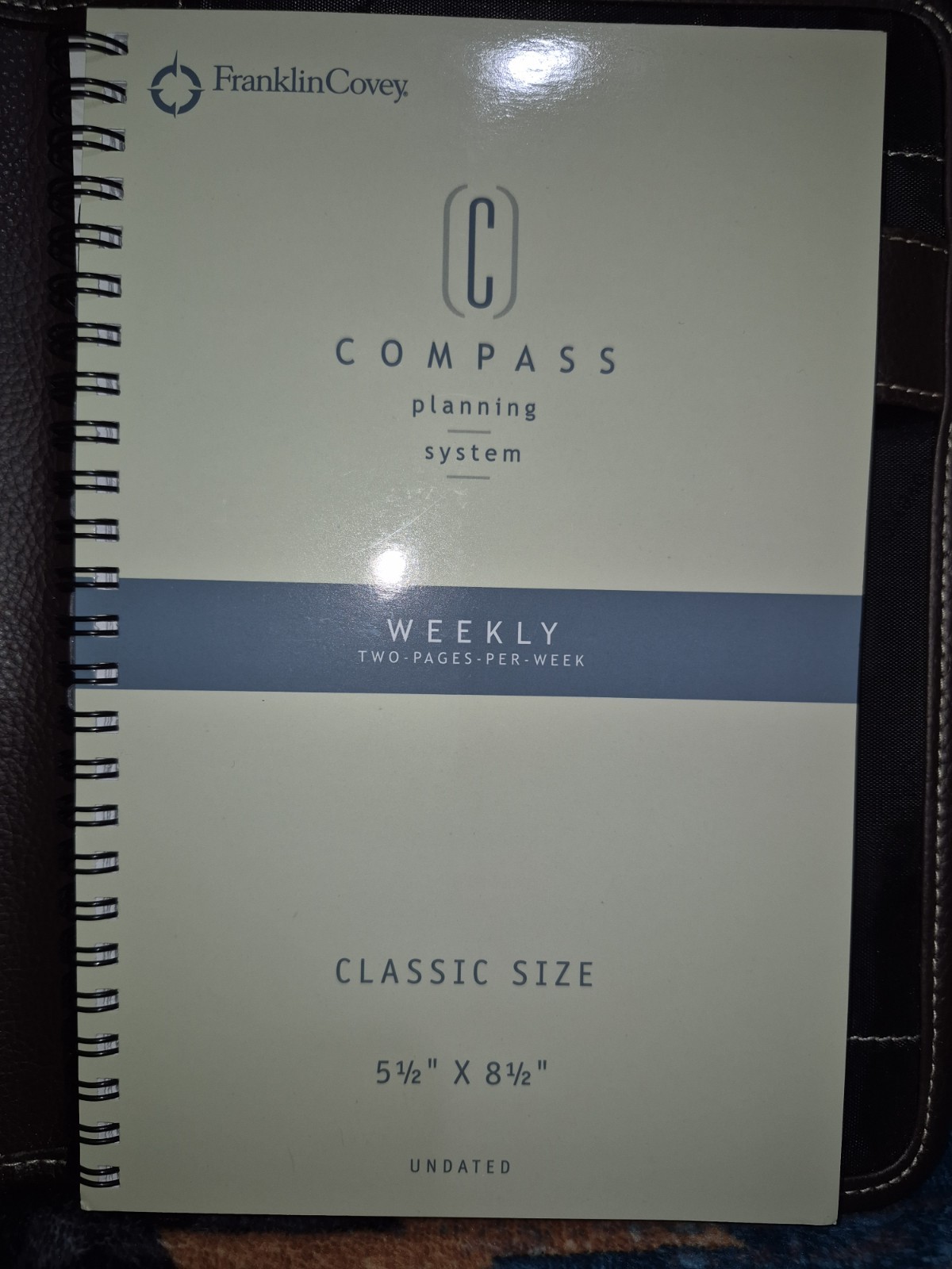 🔥New! Franklin Covey Chocolate Synthetic Leather Organizer Planner 7″ x 9″