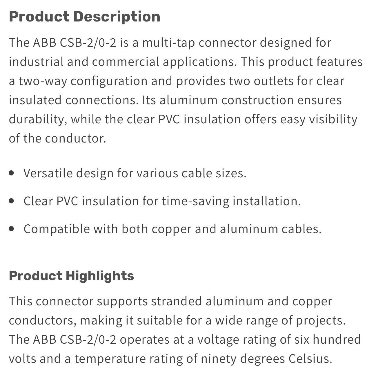 *MAKE AN OFFER* CSB 2/0-2 ABB Multi Tap Cable BRAND NEW 1 box/10 units