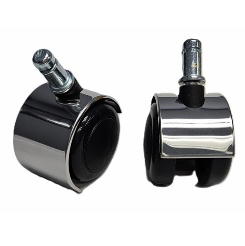 #66C5-Chrome Chair Casters, SOFT WHEELS HARD FLOOR(Set of 5)FAST PRIORITYMAIL 📦