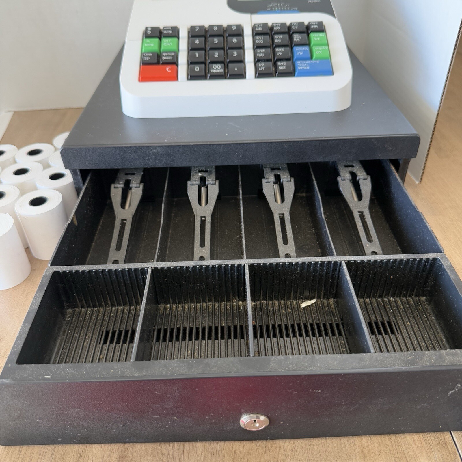 Royal Electronic Cash Register Royal 410DX Cash Management System NO KEY
