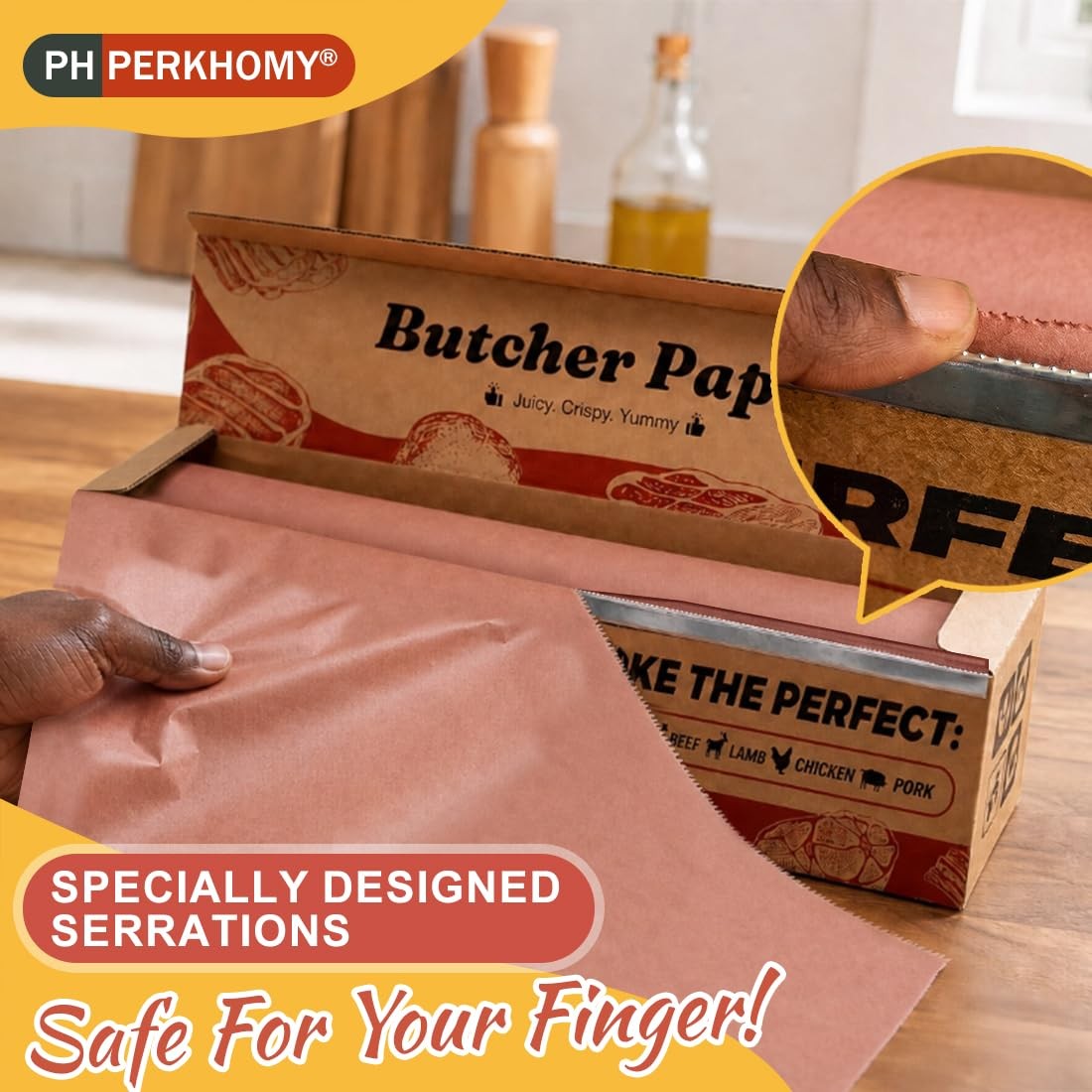 PerkHomy Pink Butcher Paper Roll 18 x 2400 (200 ) with Upgraded Packaging for
