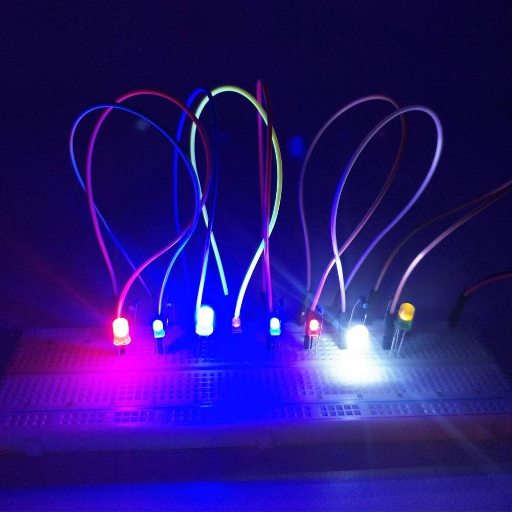 500 Pcs 5mm LED Assortment Kit Diffused Low Voltage Varied Colors Pack