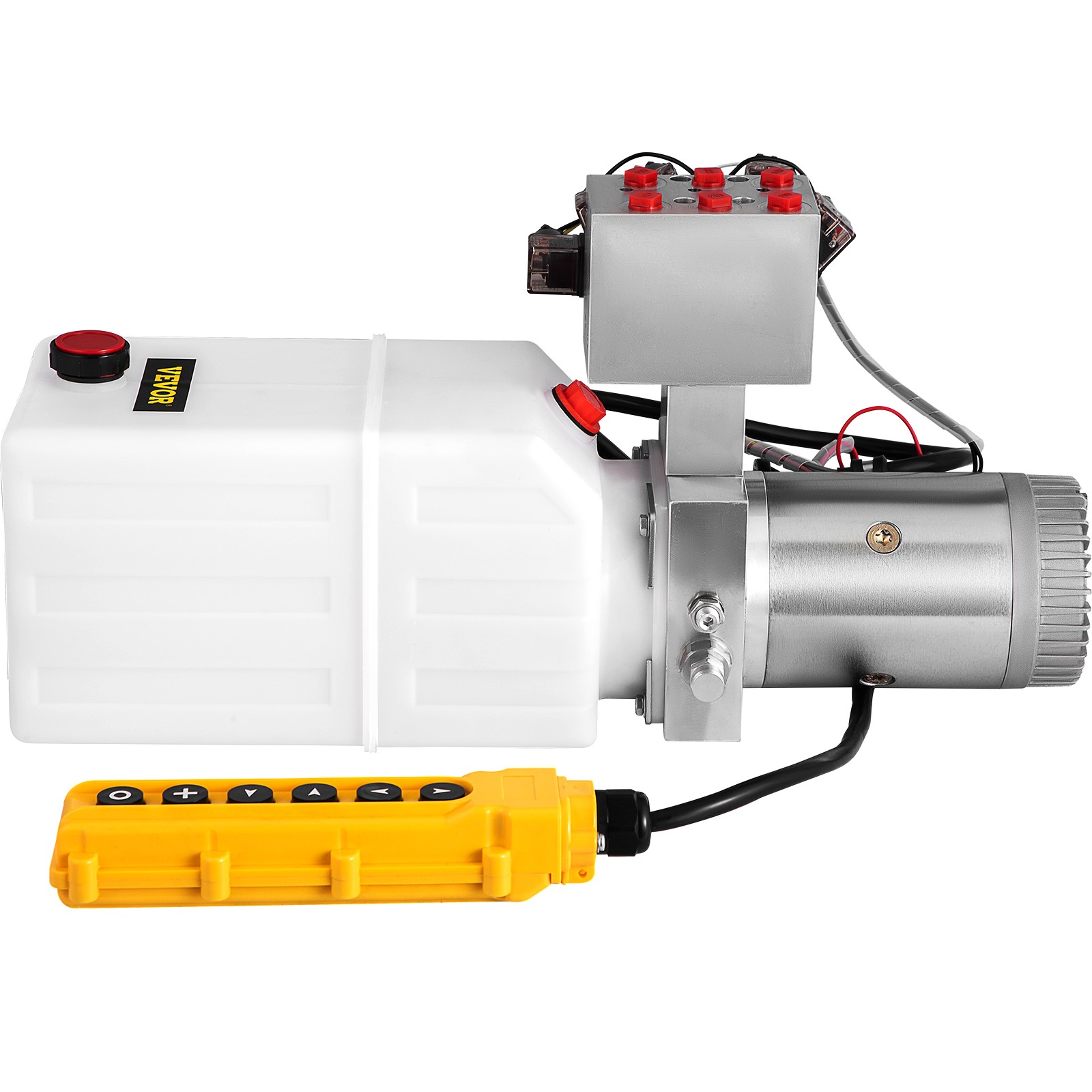 VEVOR 6 Way Hydraulic Pump 12V 6 Quart Double Acting Dump Trailer Control Kit