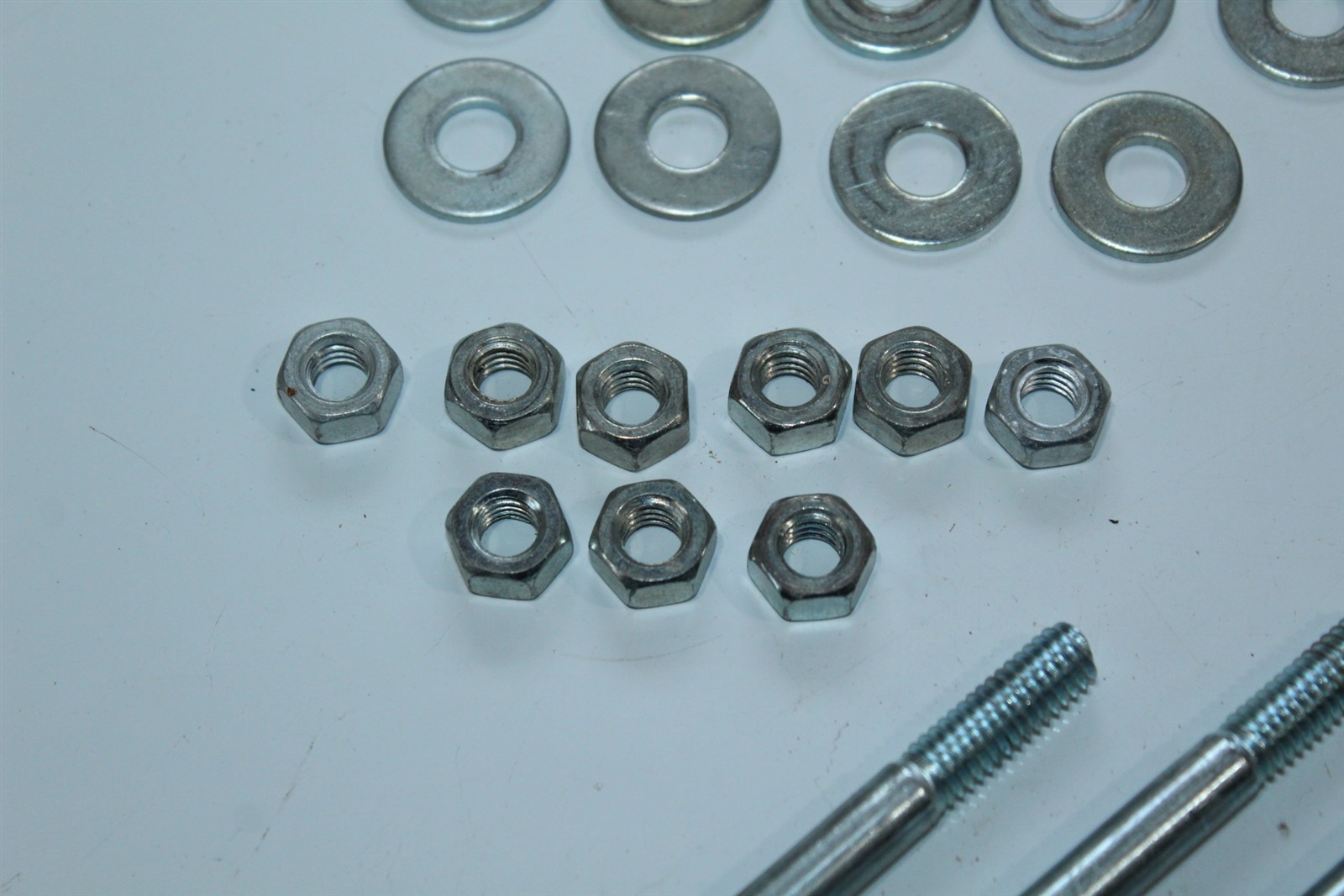Carriage Bolts Sets 4″ x 8mm Lot of 9 With Nuts & Washers