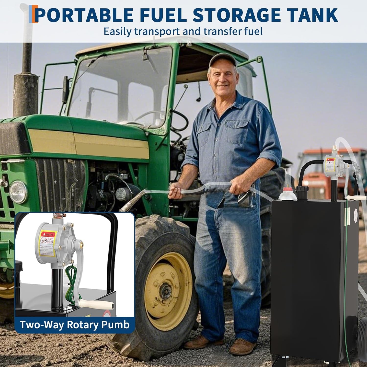 30 Gallon Fuel Caddy Fuel Storage Tank, Gasoline Diesel Fuel Container with Pump