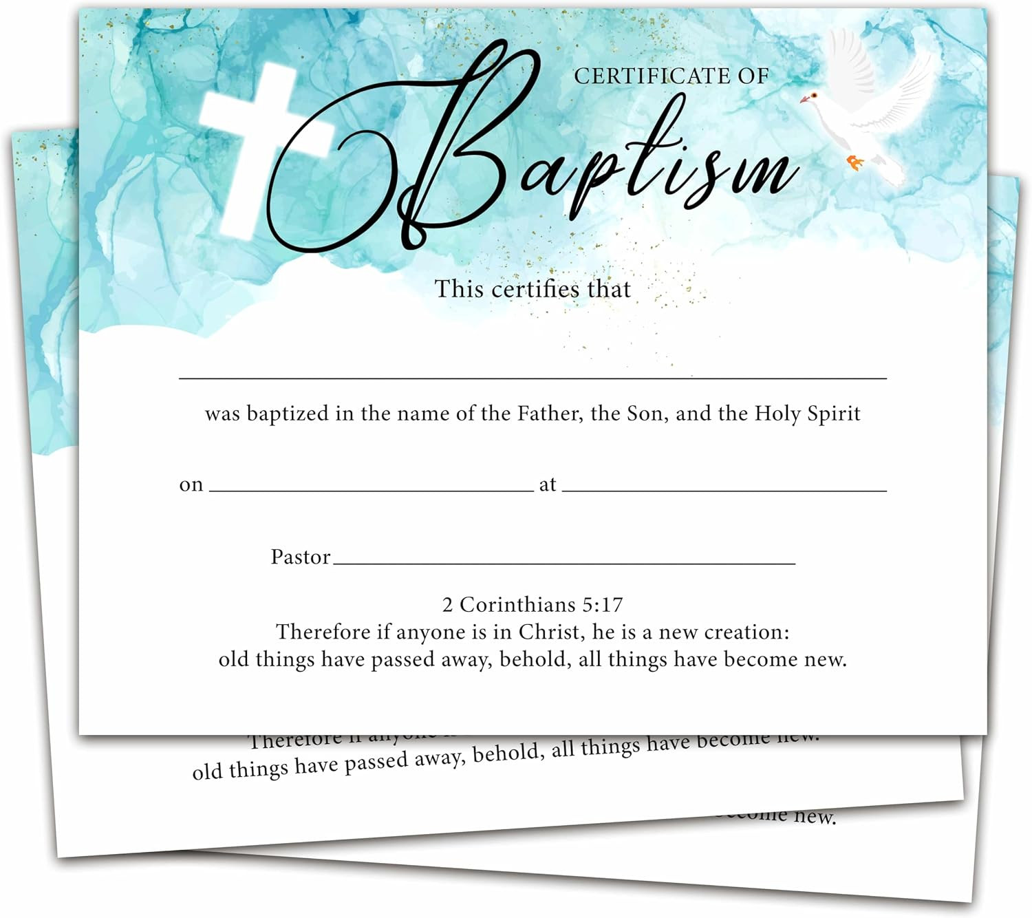 Baptism Certificates for Church, Minimalist Baby Dedication Certificates with Ba