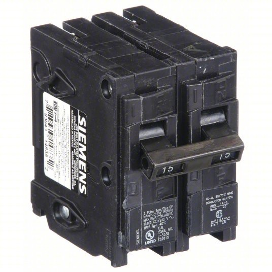Siemens Q215 15 Amp Circuit Breaker | 15 A, 2 Pole, 240V