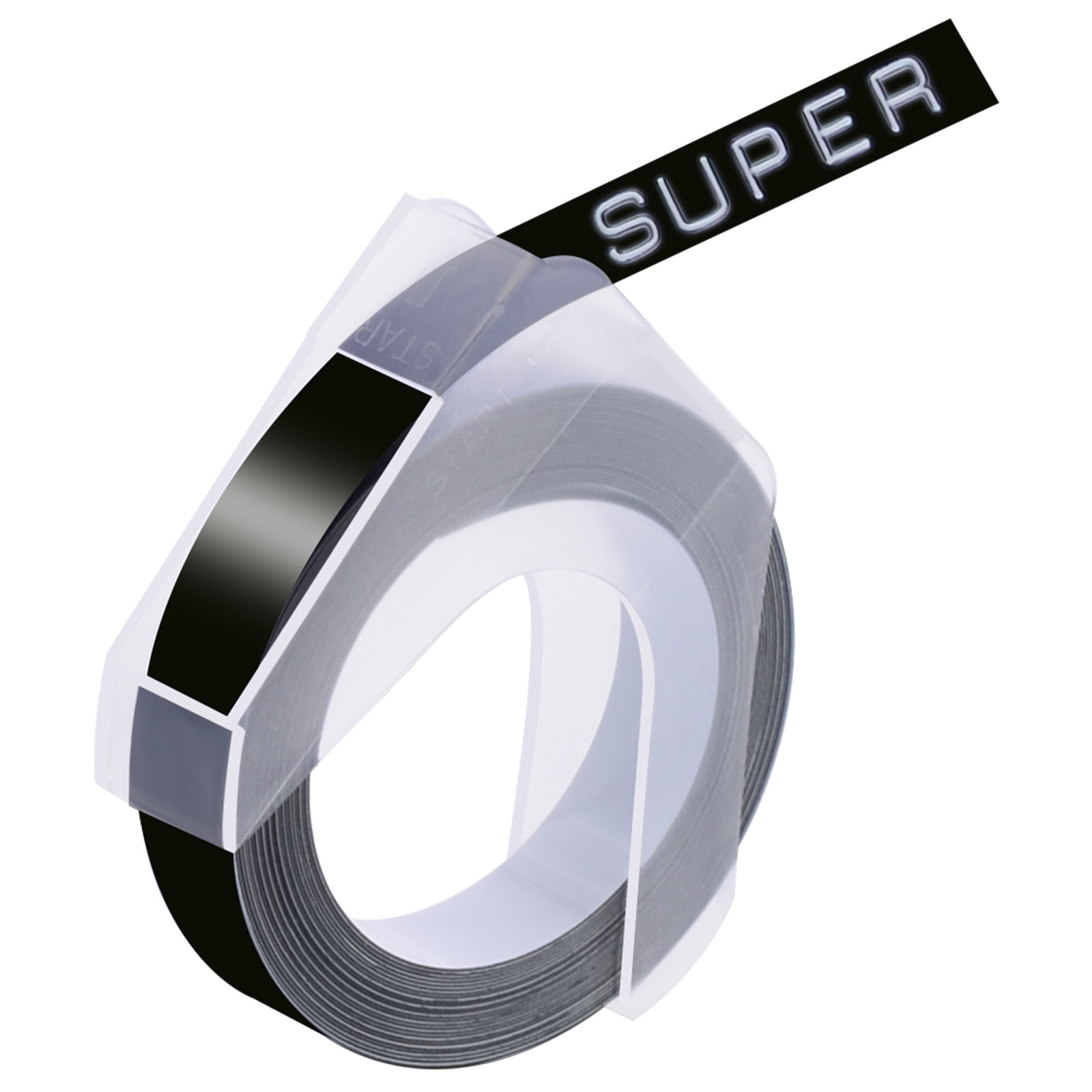 Refill DYMO 3D Embossing Label Tape Organizer Xpress 520109 White on Black 3/8″