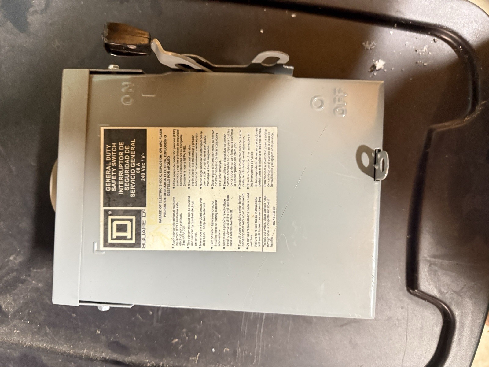 Square D DU222RB Safety Switch Disconnect 60A 201-250V AC DPST Enclosed