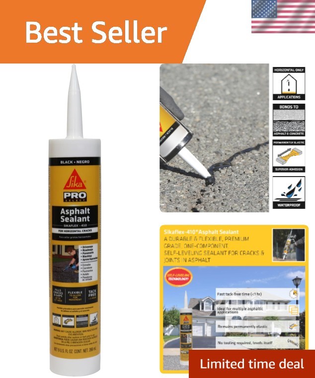 flex-410 Self-Leveling Asphalt Sealant – Ideal for Driveways, 9 Fl Oz Cartridge