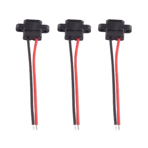USB Type C Pigtail Cable 24AWG USB C Female Plug to 2 Pin Bare Wire Open End