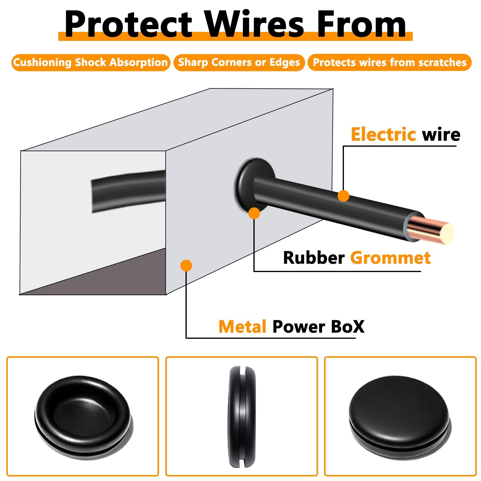 Rubber Grommet Kit 70 Pack 7 Sizes Firewall Rubber Hole Plugs Rubber Grommet…