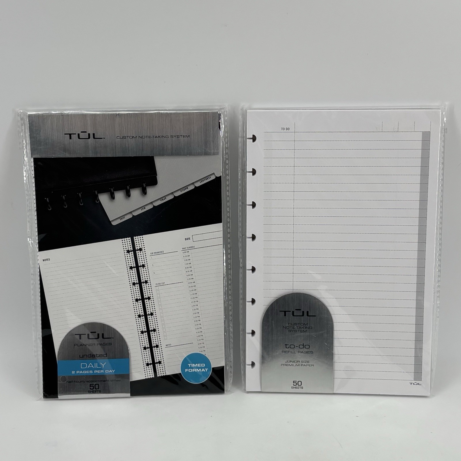 TUL® Discbound Undated Daily Refill Pages Undated (21 Pages) & To-do (50 Pages)