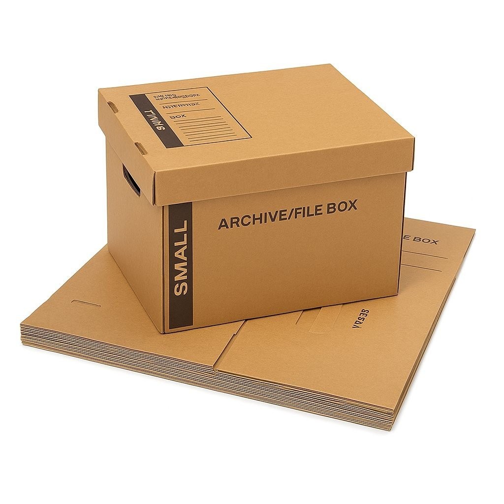 50 – Pack 15x12x10 Small Standard File Storage Moving Box with Lid Letter…