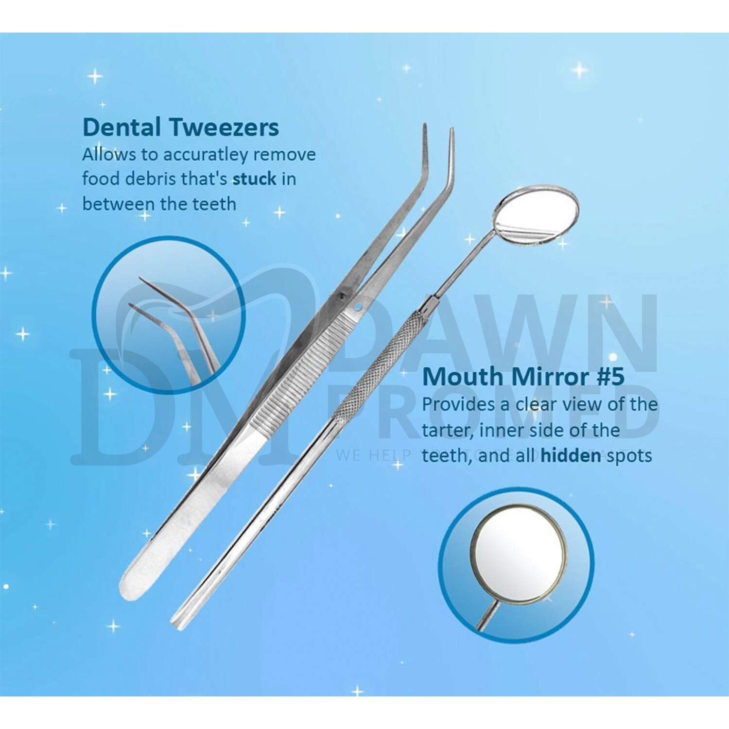 15 Pcs Basic Dental Instrument Set With Scaler Tray For Teeth Cleaning German Gr