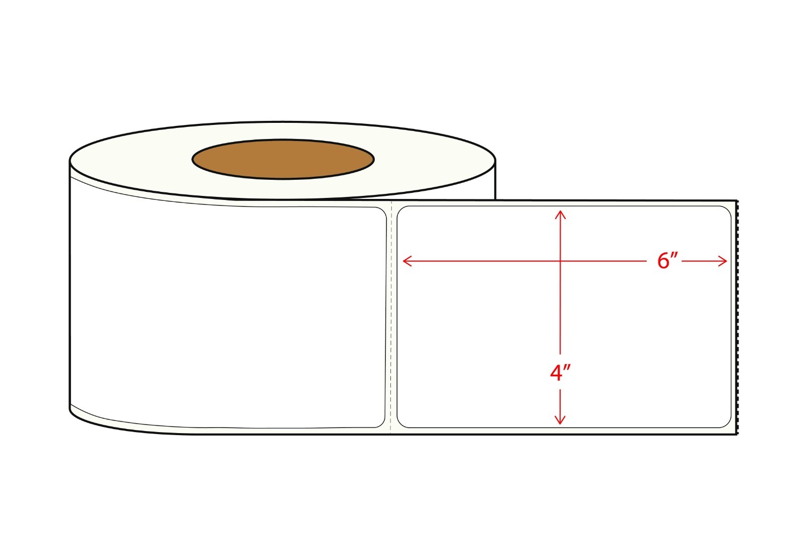 4000 4×6 Direct Thermal Shipping Labels – 4 Rolls – 3″ Core – 1000 Per Roll