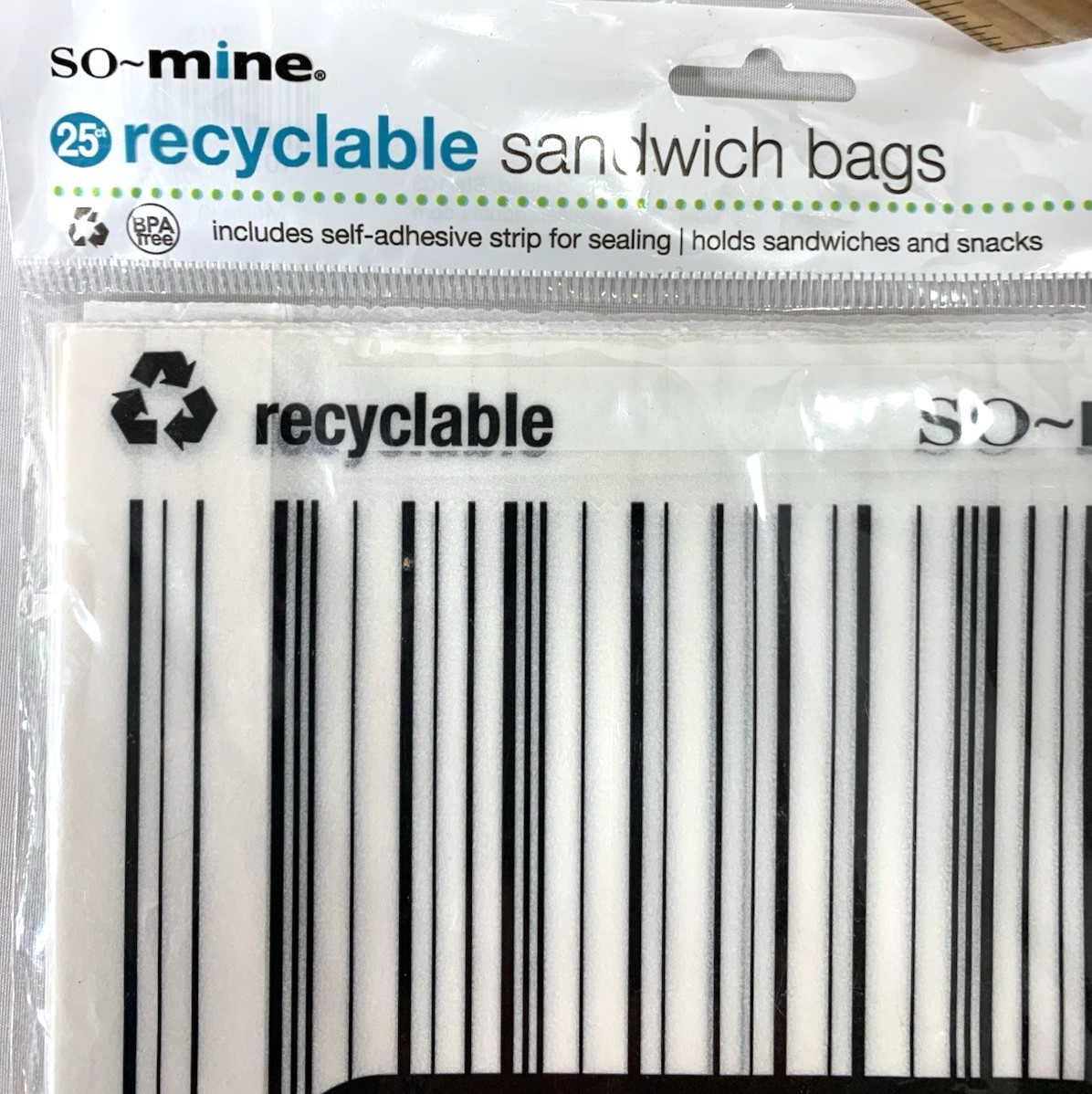 So-Mine Sandwich Bags BPA Free Recyclable No Plastic New Pack of 25