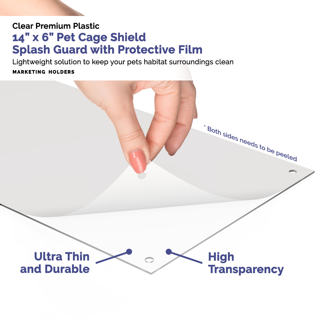 8 Pack of Edge Liner Flexible Pet Cage Urine Guard Side Lining Clear Plastic